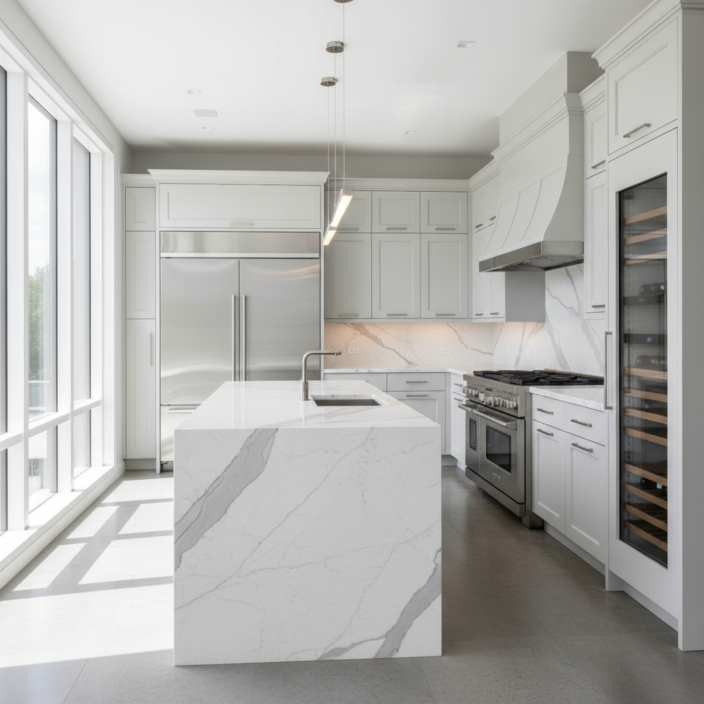 Luxury kitchen with professional range and refrigerator